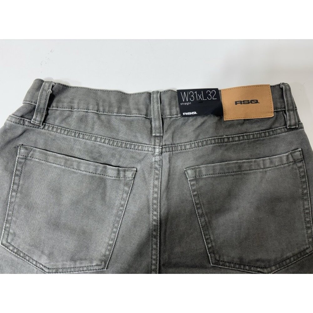 New With Tags - RSQ Jeans 31x32 Gray Straight Regular Fit Pants - Picture 6 of 7